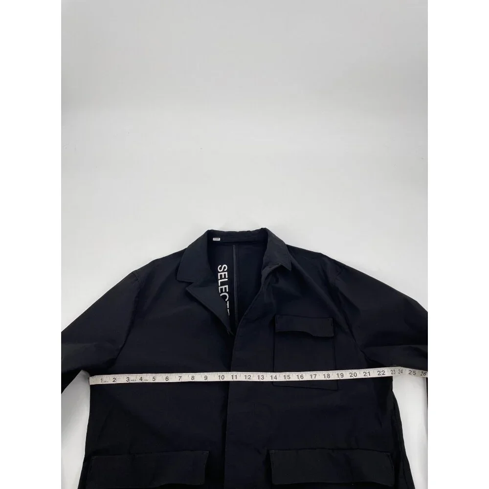 Selected Homme Mens Hybrid Blazer Jacket Large Black Neutral Capsule Wardrobe - Picture 8 of 10